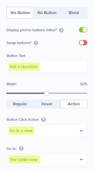 change button text and action