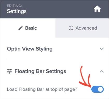 how to create a floating bar 
