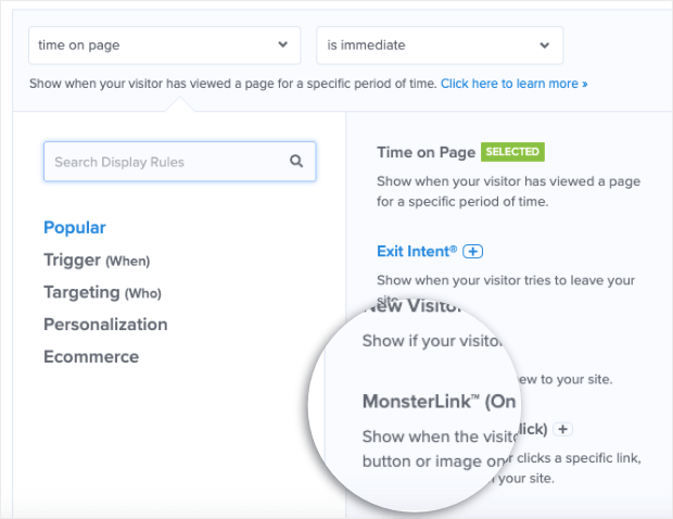 Change time on page to MonsterLink