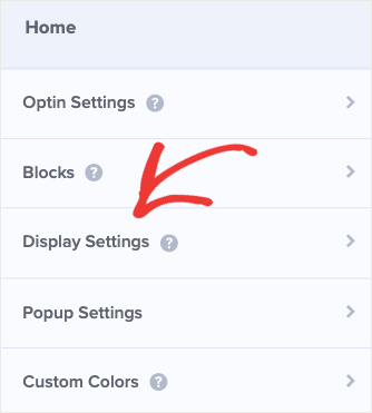 Display Settings in OptinMonster