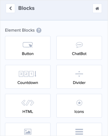 Options de blocage des éléments