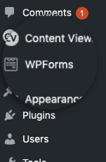 WPForms in WP Dashboard min