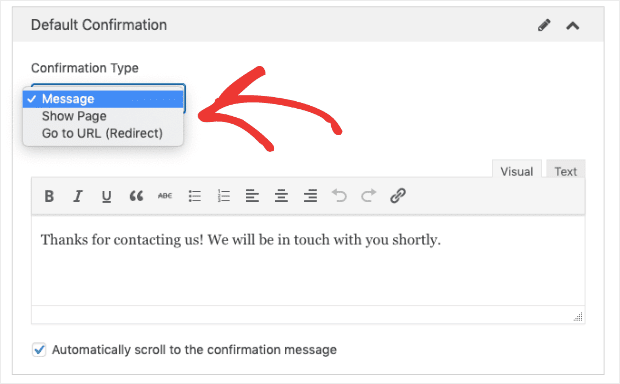 Confirmation Type in WPForms min
