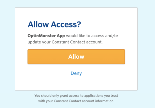 Connect Constant Contact with OptinMonster