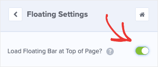 Floating Settings to bring woocommerce announcement to the top of the page min