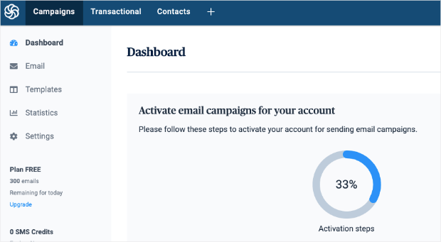 sendinblue dashboard