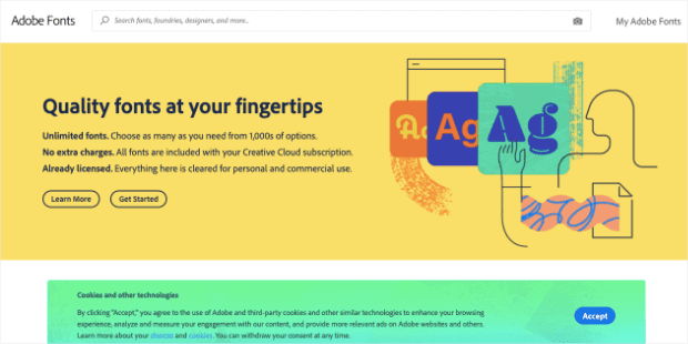 Adobe Fonts Homepage min