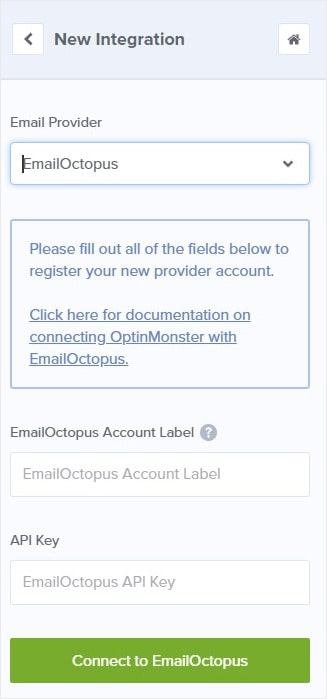 EmailOctopus OptinMonster Integration Details