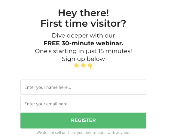 webinar welcome message