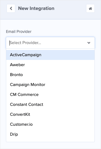 Email service provider list in OM
