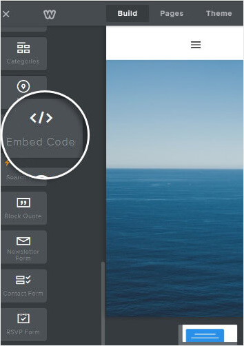 Embed code block in Weebly