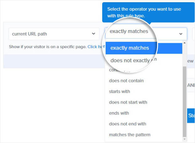 Exit Intent Popup Exact Match URL