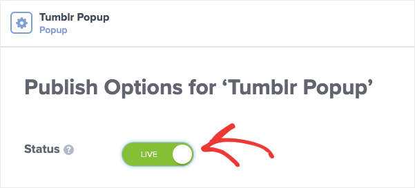 Make Tumblr Popup Live