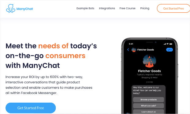 ManyChat homepage