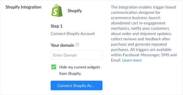 Manychat Shopify Integration