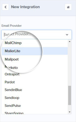 OptinMonster dropdown Mailerlite popup