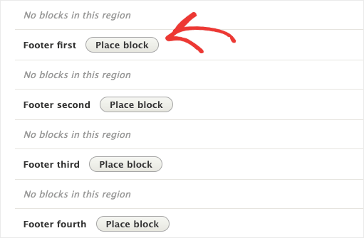 Place block in footer region