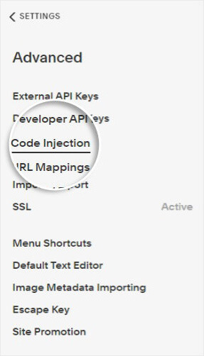Squarespace Code Injection select