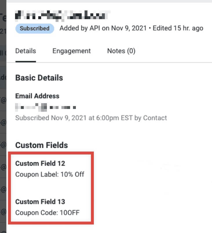 Constant Contact Custom Fields