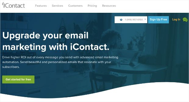 iContact homepage