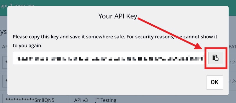 Copy the SendinBlue API Key.