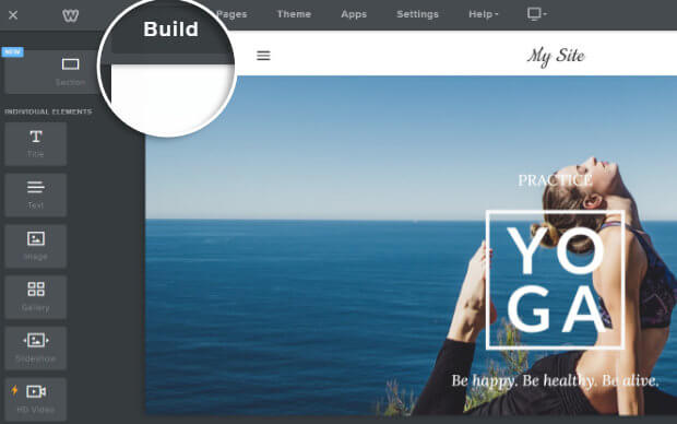 Weebly home page build