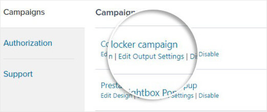 Edit output settings in WordPress for Content lock