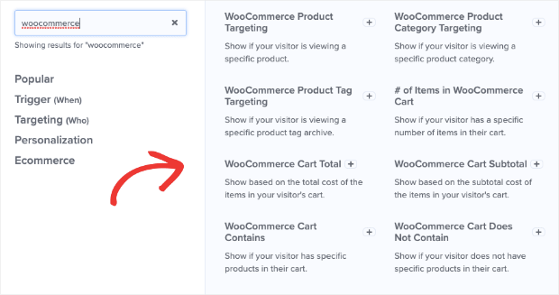 OptinMonster WooCommerce Targeting Rules