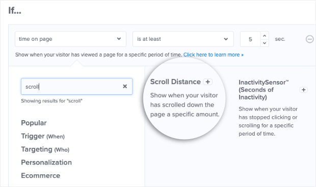 Scroll Distance Trigger