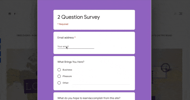 Custom HTML Popup with Google Forms