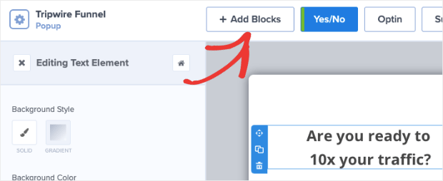 Ajouter des blocs au modèle d'aimant pour l'entonnoir tripwire