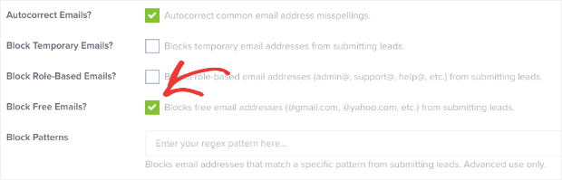 Block Free emails
