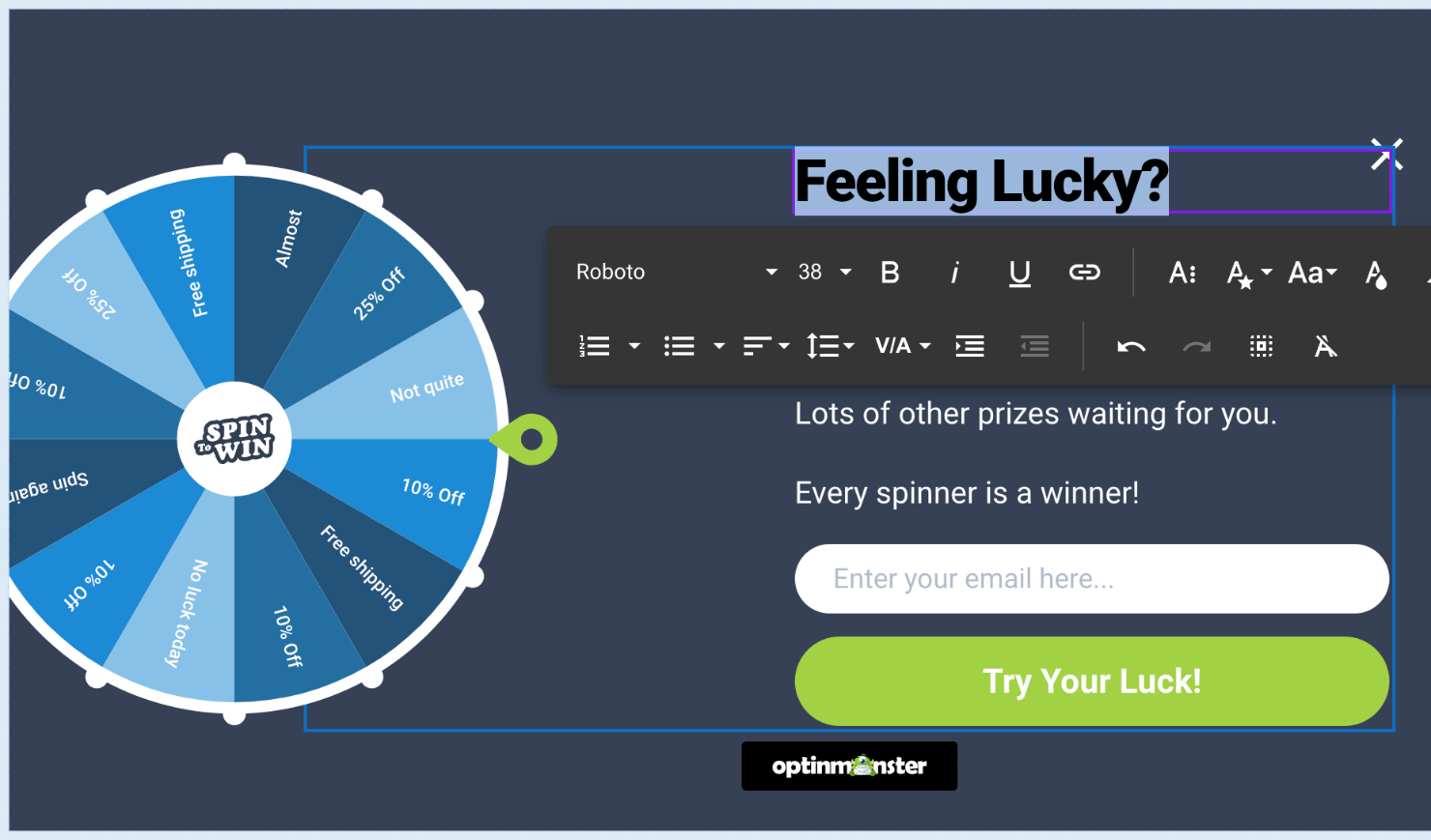 how to add spin the wheel on website
