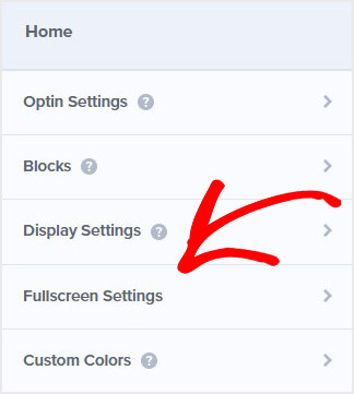 Click fullscreen settings_