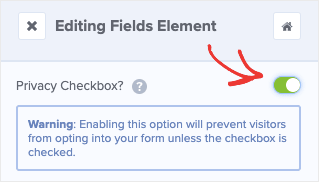 Privacy Checkbox