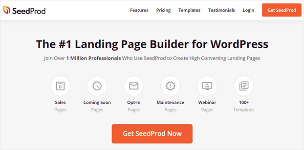 SeedProd landing page builder home_