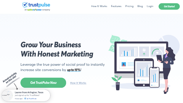 trustpulse homepage 