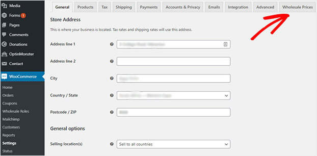 WooCommerce Settings Select Wholesale Prices_
