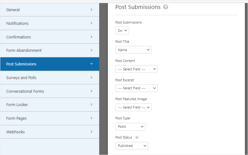 wpforms post submissions addon