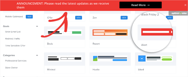 alert bar template for hello bar example