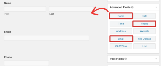 create contact form in Gravity Forms