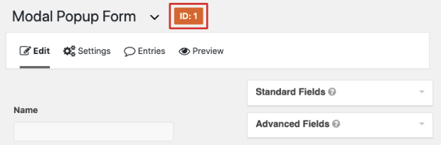 form id gravity forms edit page
