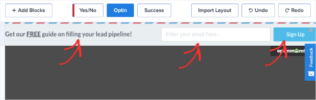 postale template modifications for hello bar