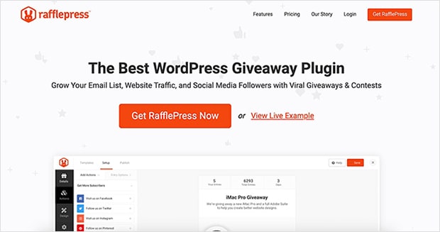 Run giveaways to engage website visitors