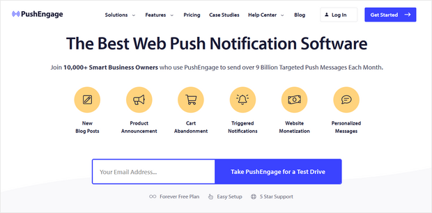 pushengage weboldal