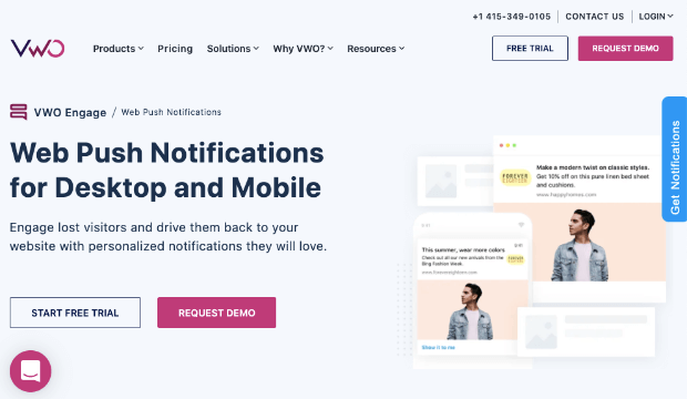 vwo engage push notification software