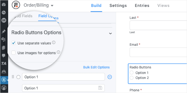 click use separate values in formidable forms