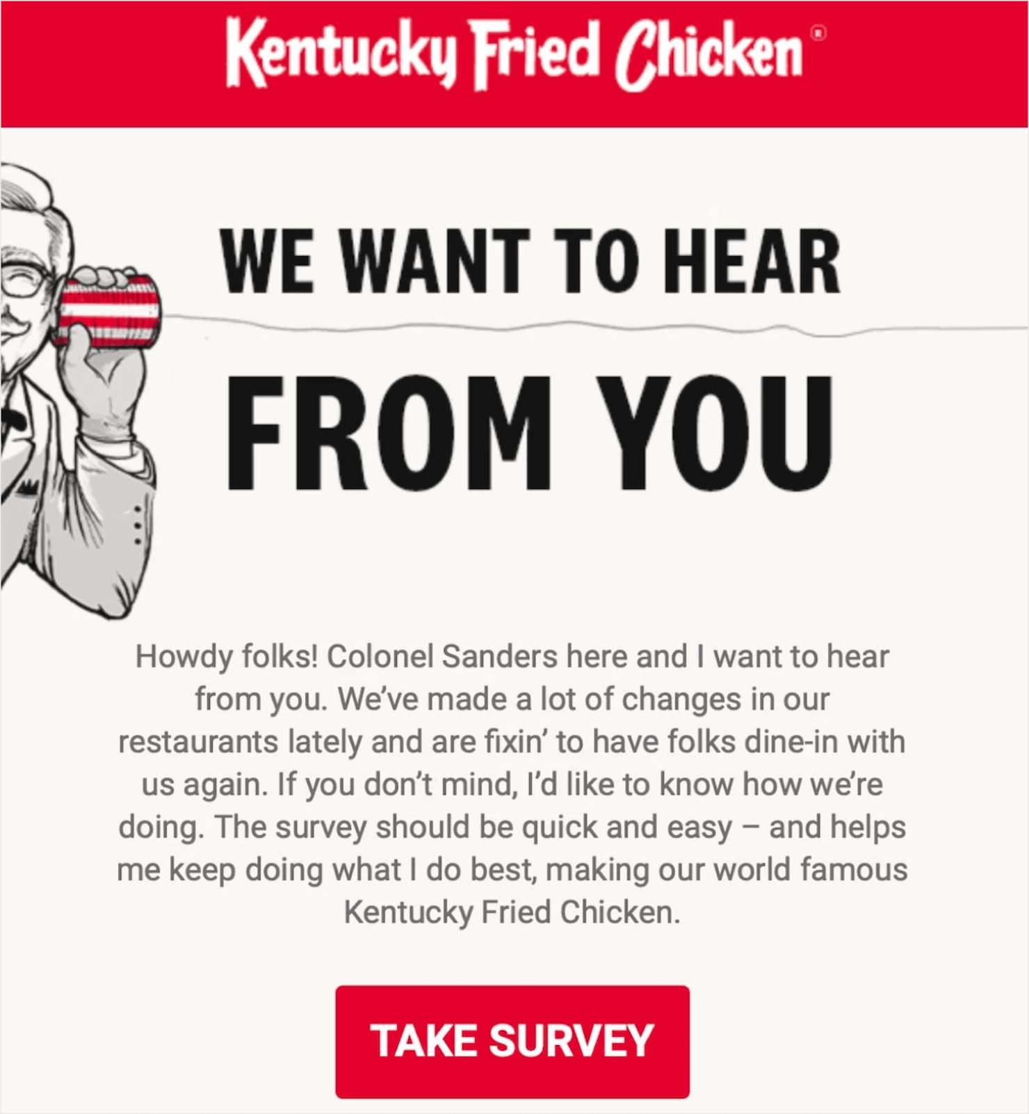 KFC email marketing