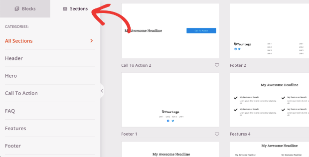 Sections in SeedProd