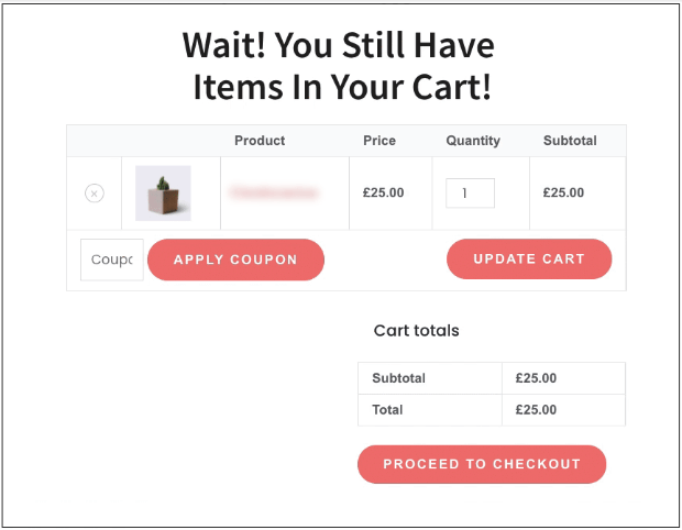 abandoned cart popup